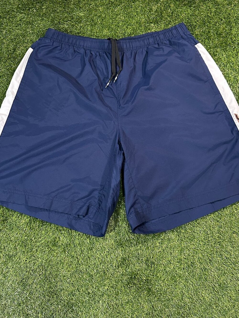 Vtg Nike Swim Trunks Mens XXL Navy Blue Y2K Grey Tag Mesh Lined Volley Shorts